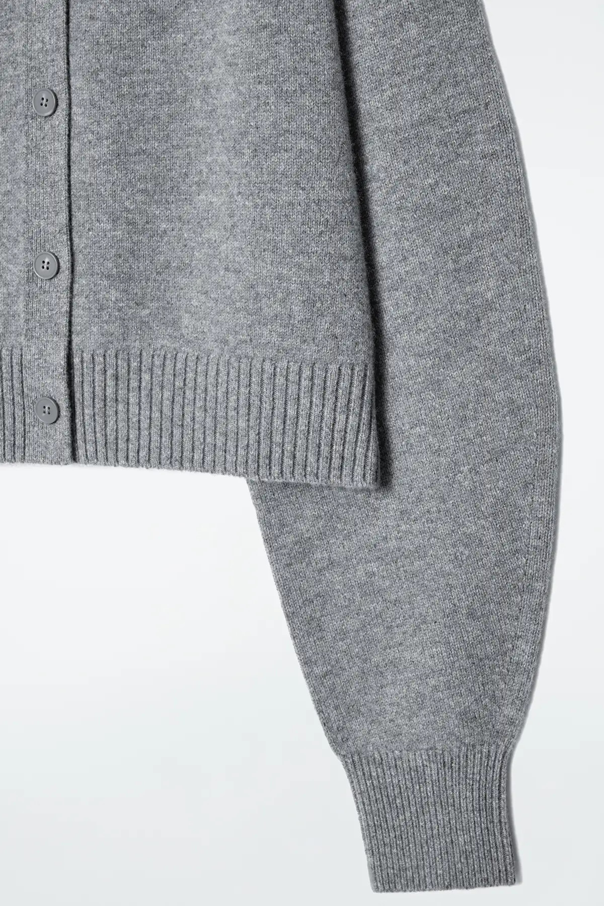 CROPPED WOOL CARDIGAN - GRAY MÉLANGE - Knitwear - COS | COS (US)