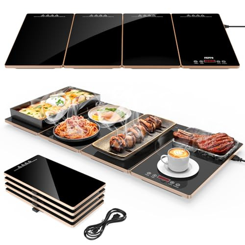 FEPPO Electric Warming Tray, 4-in-1 Food Warmers for Parties Buffet with 10 Temp Settings and Tim... | Amazon (US)
