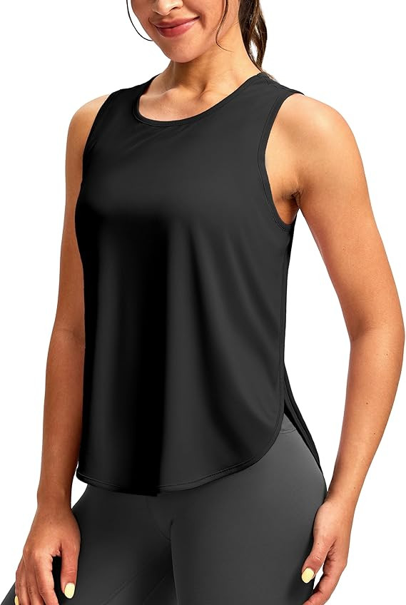 Soothfeel Women's Workout Tank Tops Racerback Sleeveless Running Tennis Shirt Loose Fit Sports Gy... | Amazon (US)