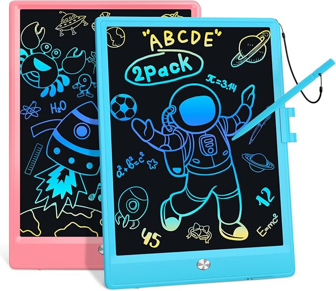 2 Pack LCD Writing Tablet,Doodle Board 10 Inch Colorful Drawing Board Drawing Tablet,Erasable Reu... | Amazon (US)