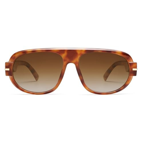 VANLINKER Retro 70s Aviator Sunglasses for Men Women Vintage Polarized Square Aviators VL9841,Tortoise | Amazon (US)