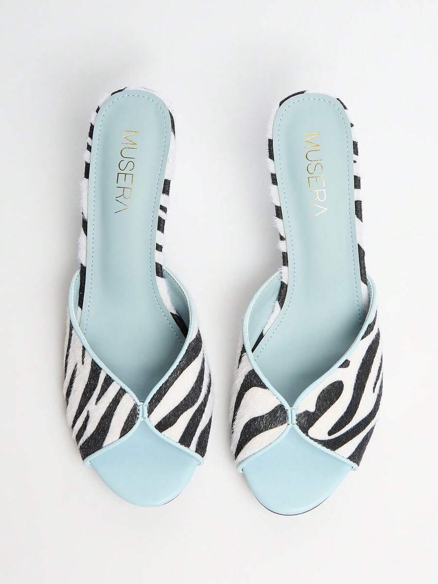 MUSERA Zebra Print Heeled Sandals Spring Summer Holiday Ibizia Festival Tropic Vacation | SHEIN