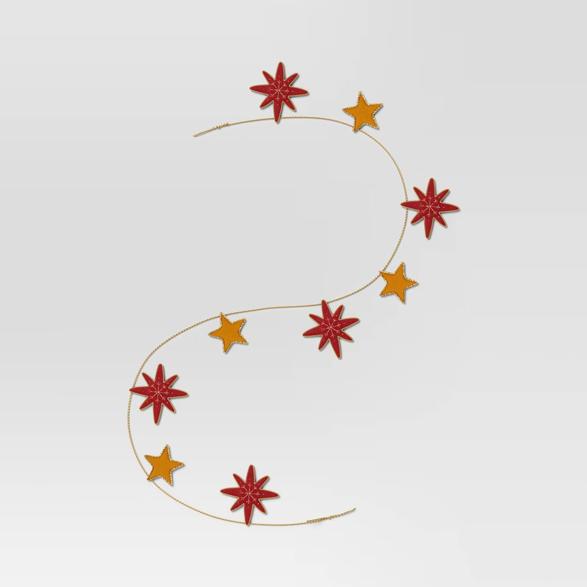 6' Fabric Star Christmas Decorative Wall Garland Red/Gold - Wondershop™ | Target