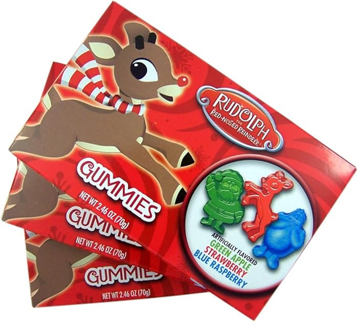 Rudolph The Red-Nosed Reindeer Christmas Candy Gummies, Great Holiday Stocking Stuffers or Party ... | Amazon (US)