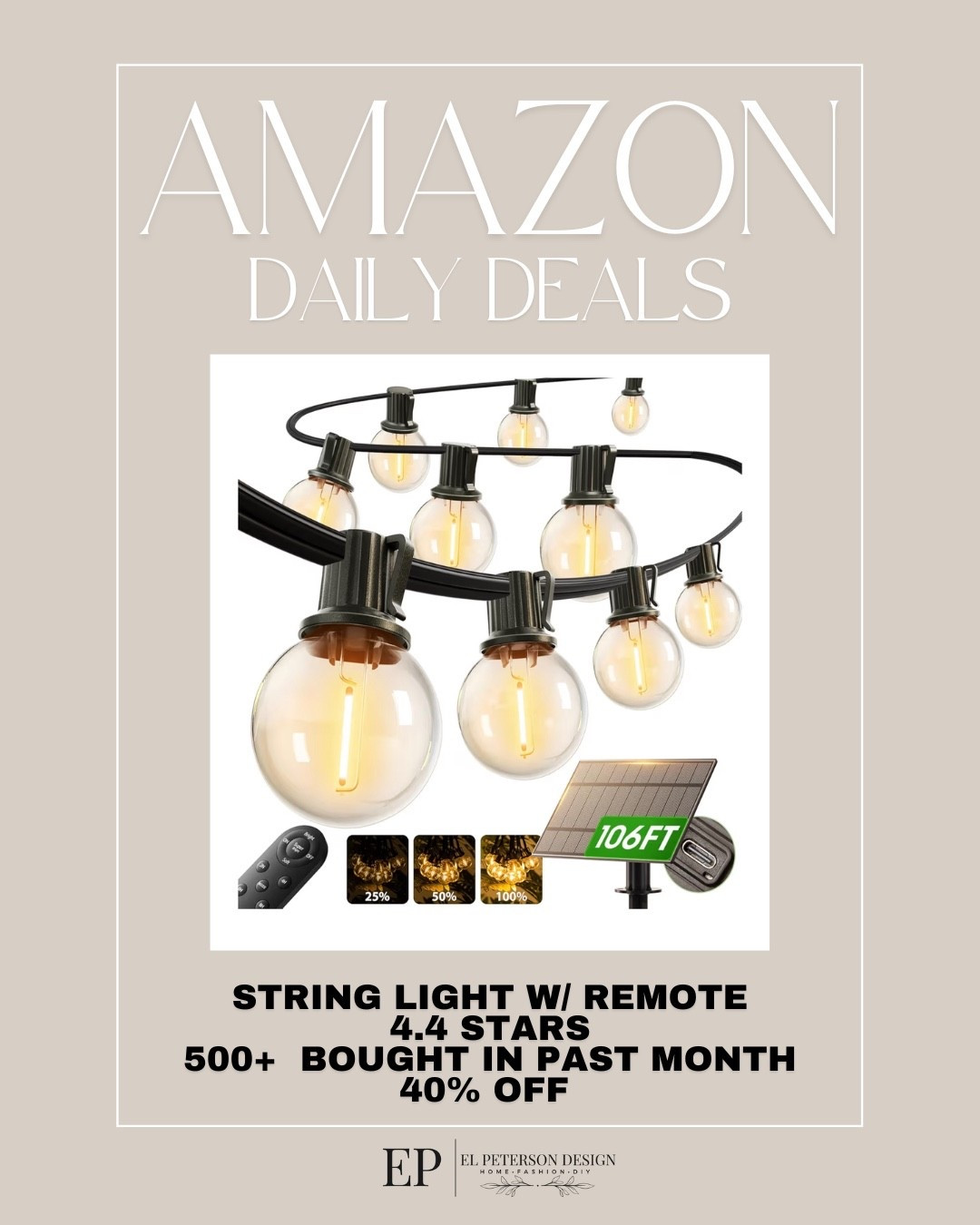Amazon Daily Deals
String lights with remote 

#LTKHome #LTKSaleAlert