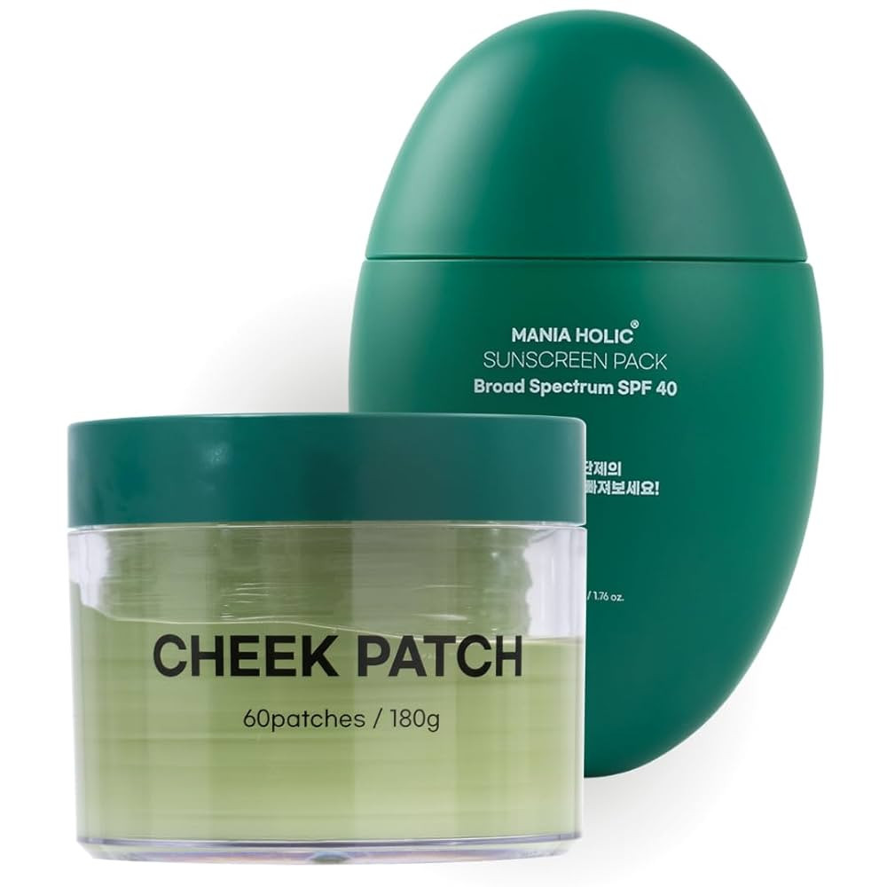 MANIA HOLIC Cheek Patch and Sunscreen Bundle, Hydrating and Cooling Korean Sun Care Set | Amazon (US)