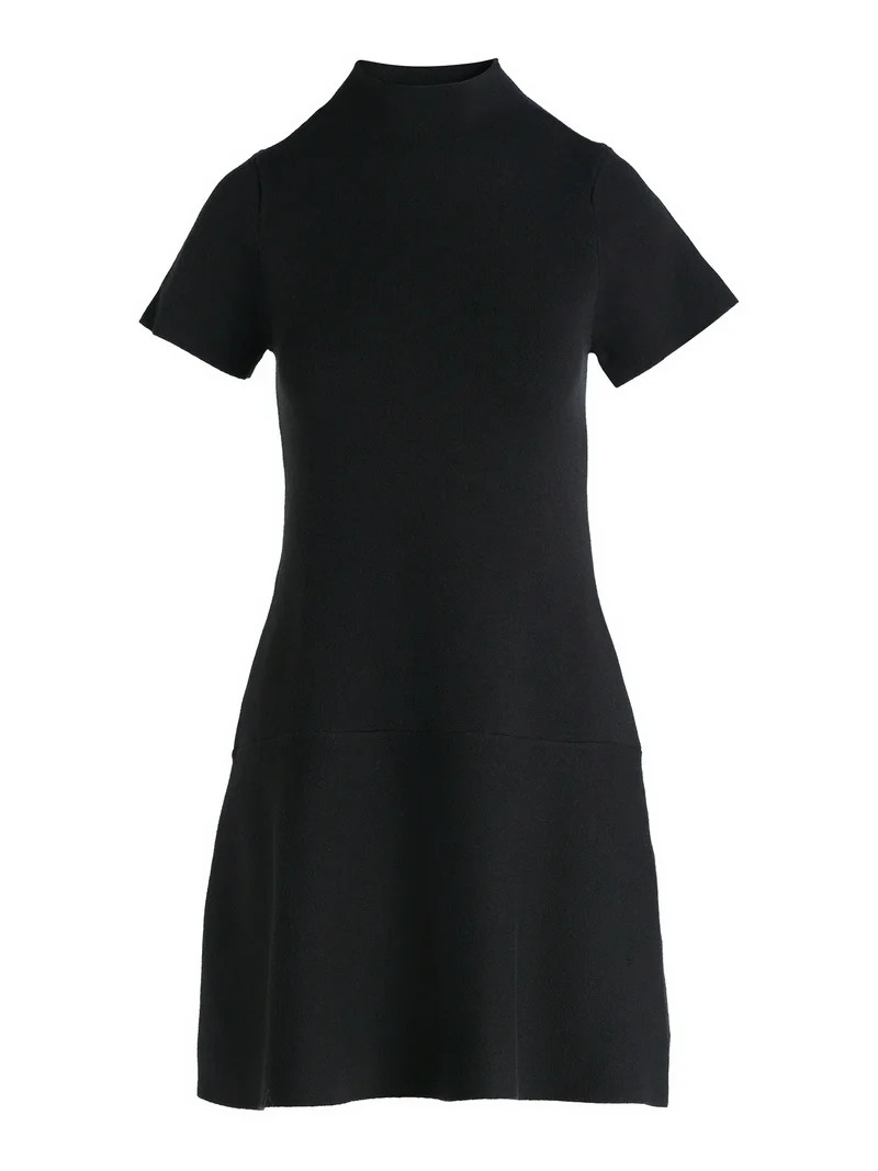 Scoop Women's and Women’s Plus Fit and Flare Jacquard Sweater Dress, Sizes XS-4X | Walmart (US)