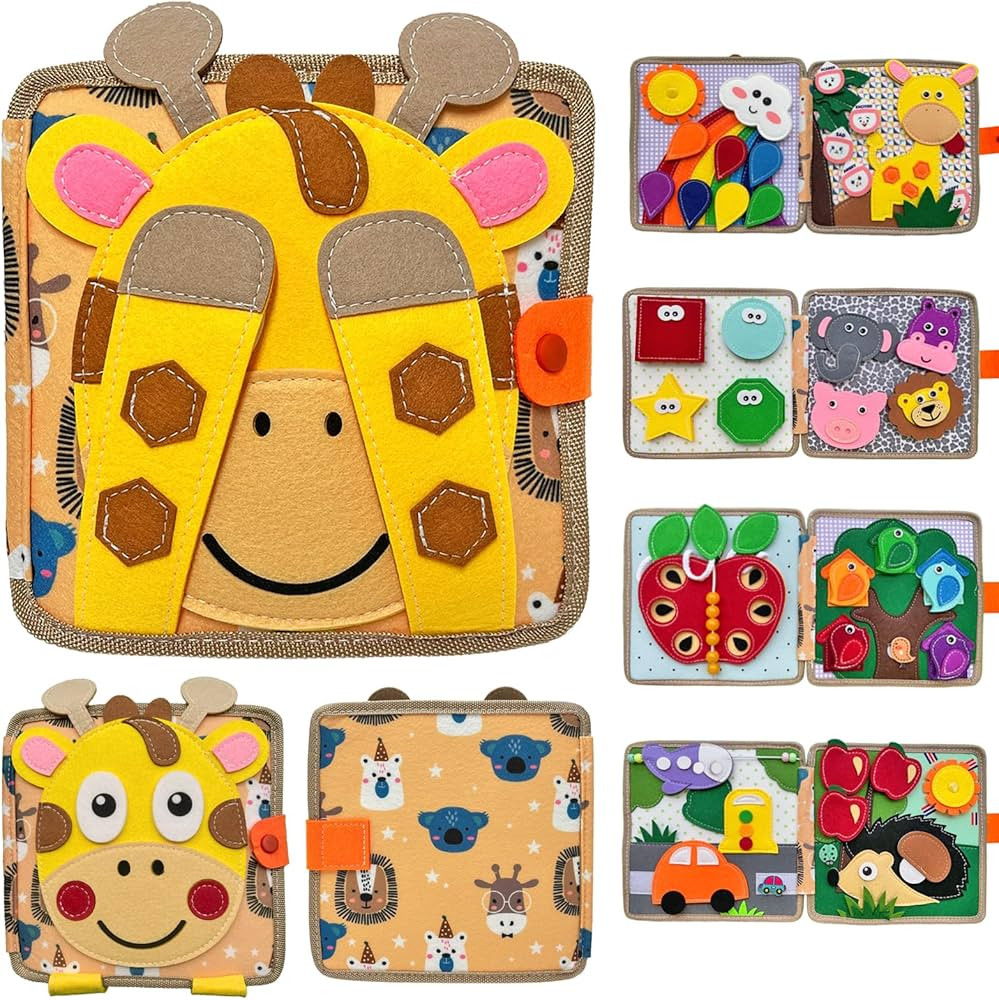 Montessori Busy Book for Toddlers 1-3, Toddler Busy Board Felt Quiet Book for Baby, Preschool Lea... | Amazon (US)