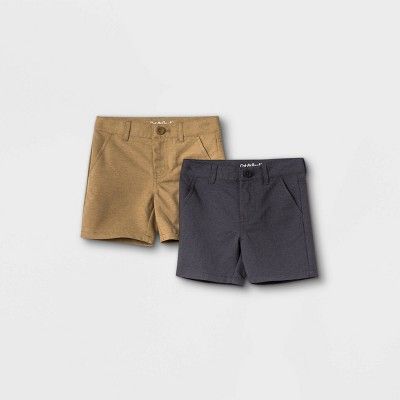 Toddler Boys' 2pk Quick Dry Woven Chino Shorts - Cat & Jack™ Black/Khaki | Target
