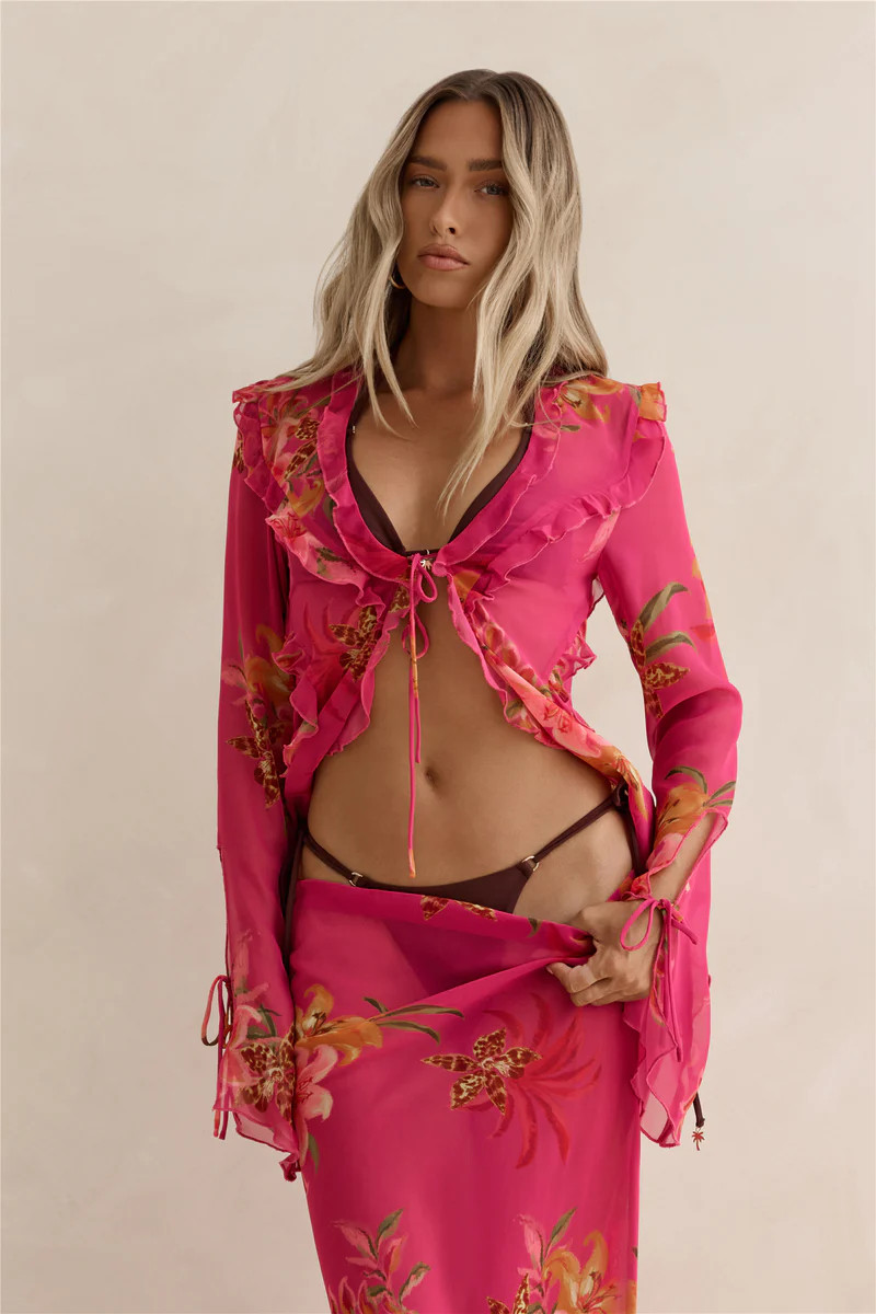 Soft Island Dreams Long Sleeve Top Pink | Fortunate One