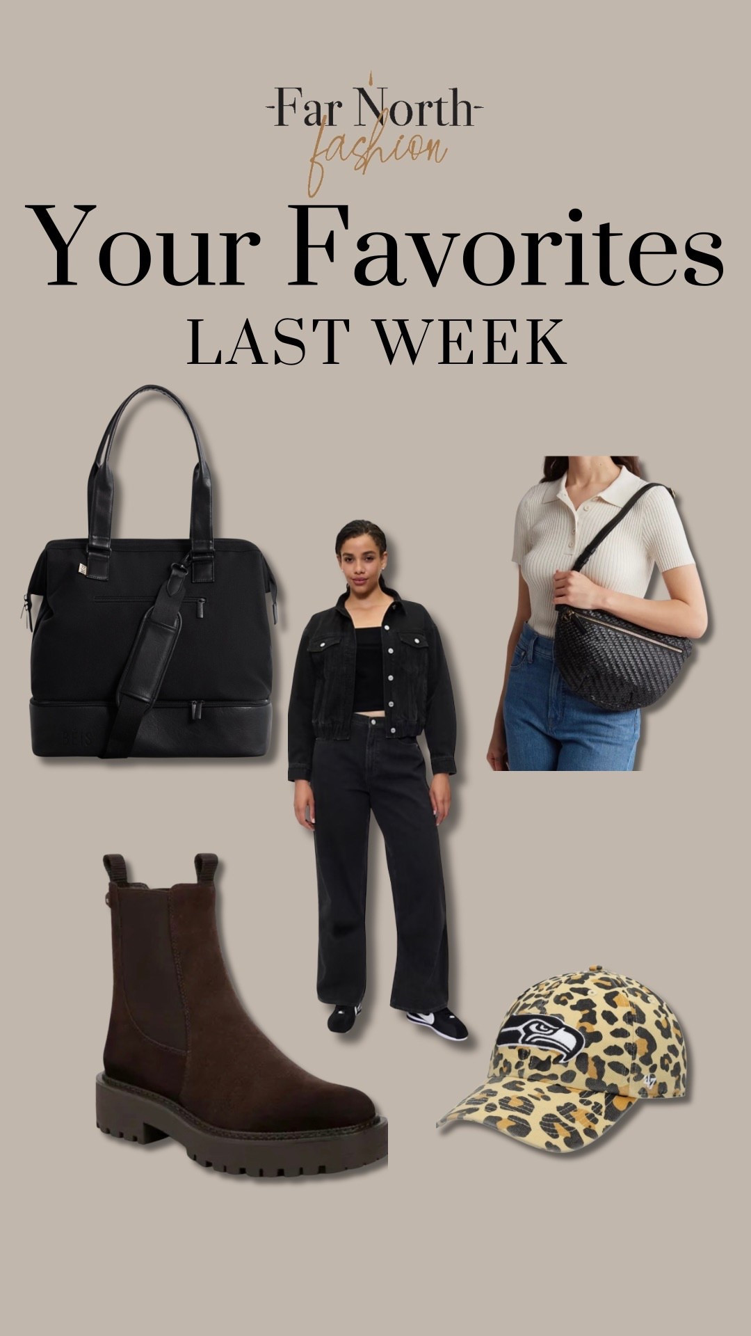 Last week’s best sellers:
1. Beis mini weekender
2. Gap factory wide leg jeans 
3. Sam Edelman Laguna boots
4. ‘47 cap
5. Clare V bag 

#LTKOver40 #LTKSaleAlert #LTKMidsize