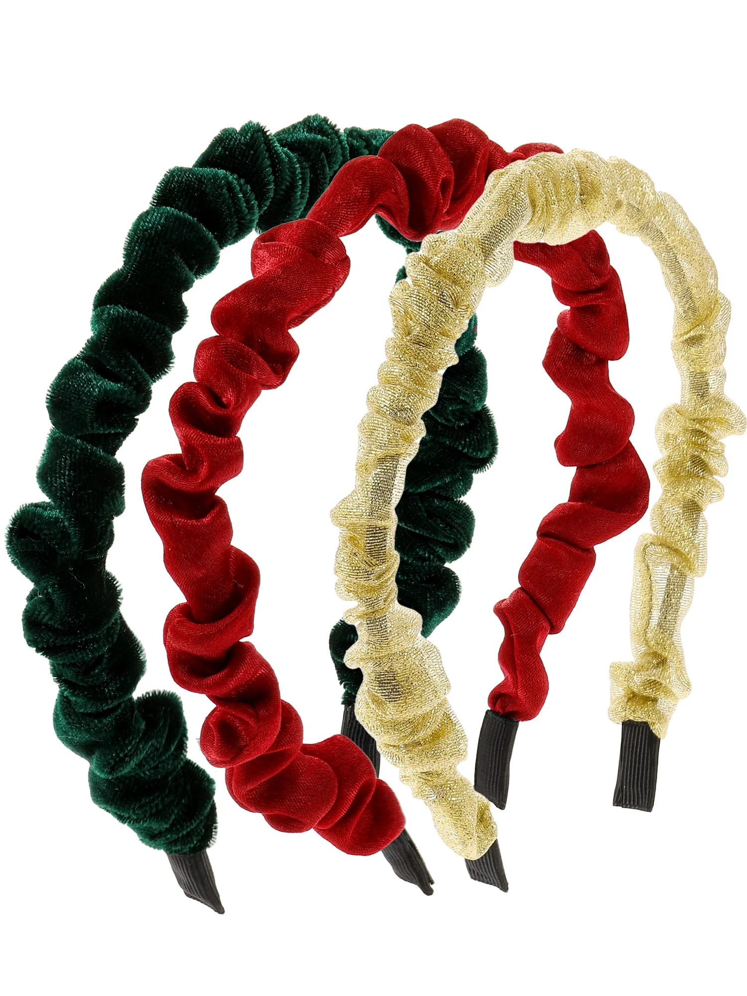 Holiday Time Green, Gold and Red Headband Set, 3 Pieces | Walmart (US)