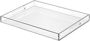 NIUBEE Acrylic Serving Tray 16x20 Inches -Spill Proof- Clear Decorative Tray Organiser for Ottoma... | Amazon (US)