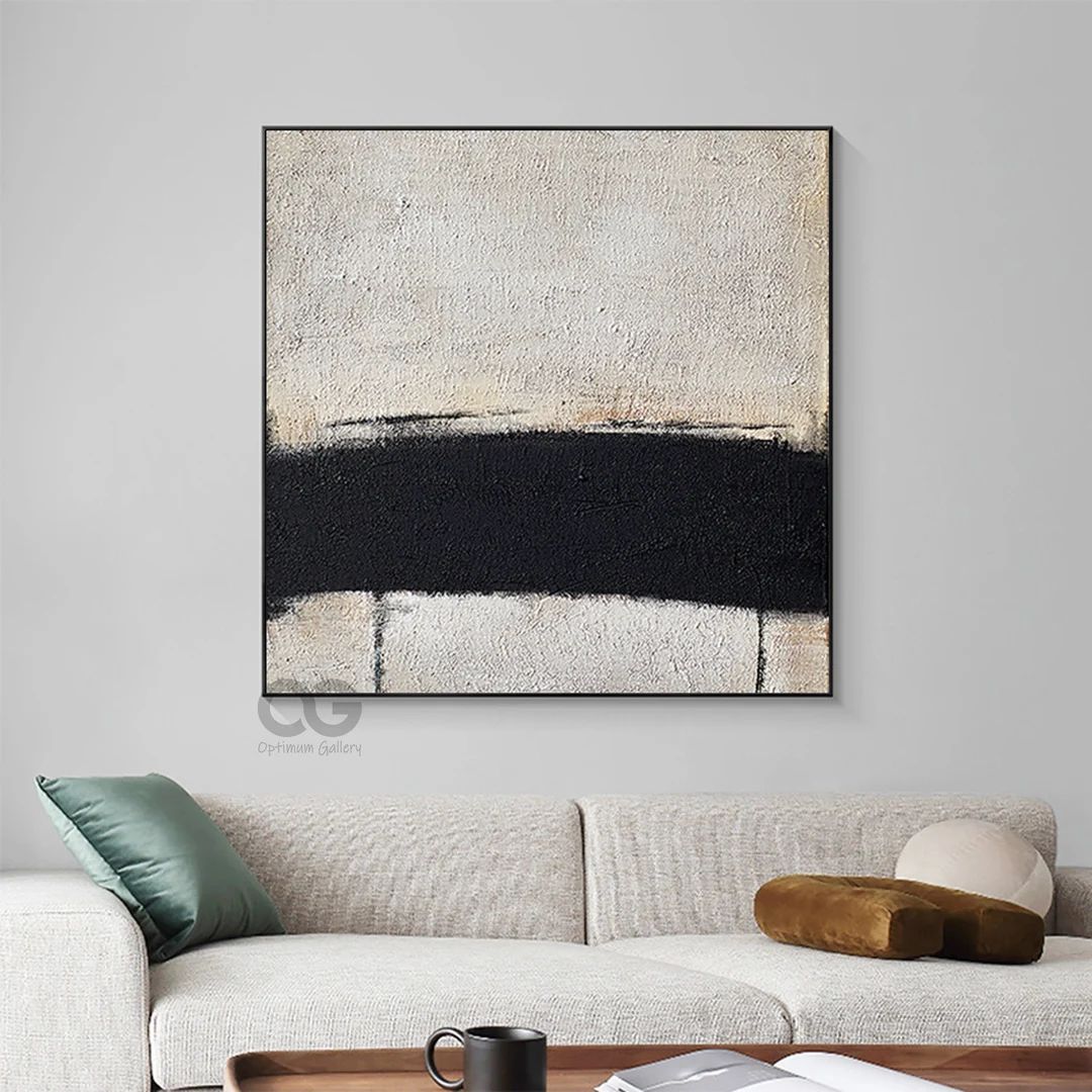 Abstract Beige and Black Minimalist Wall Art Framed Large Minimalist Canvas Art Minimalist Textur... | Etsy (CAD)