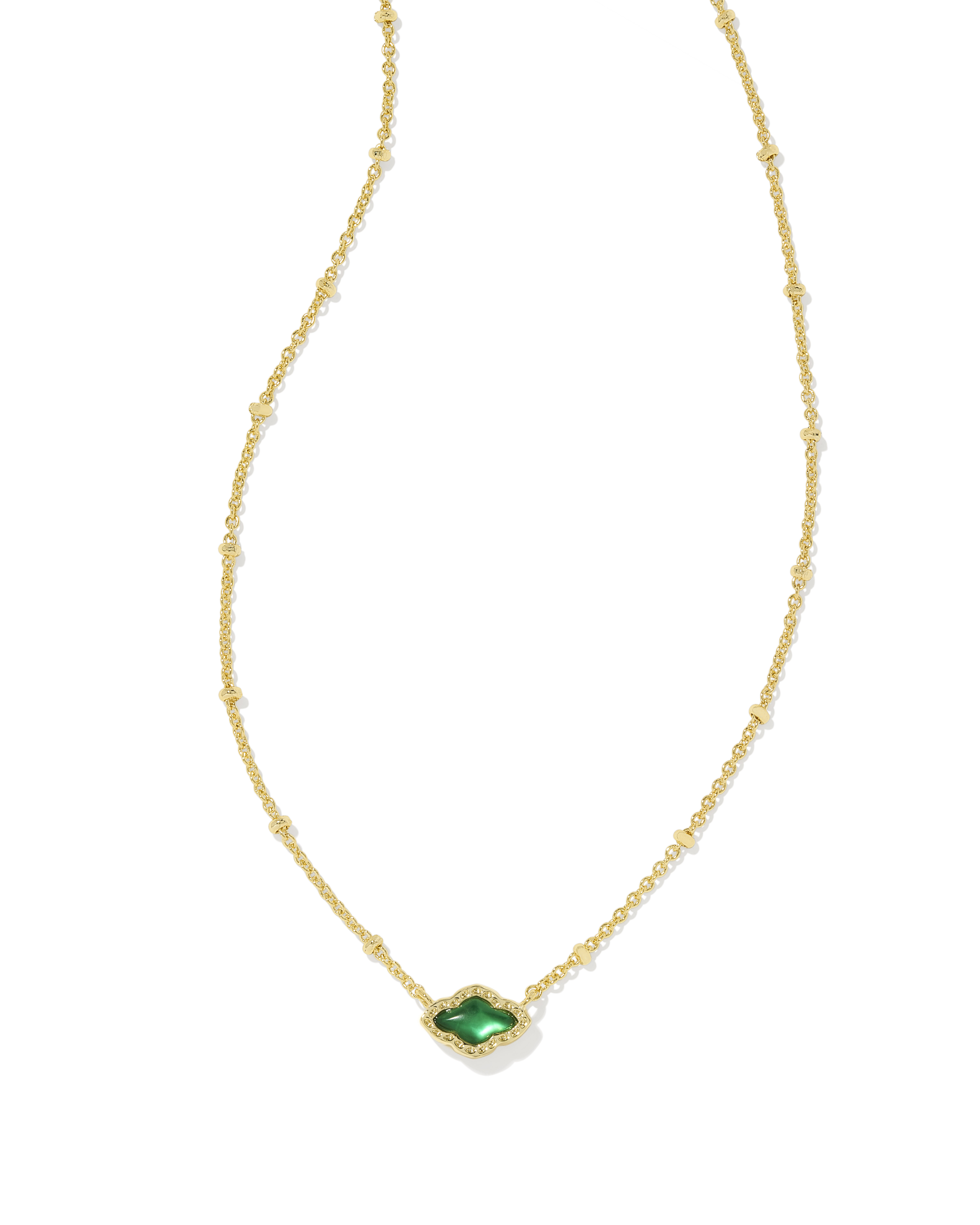 Mini Abbie Gold Satellite Short Pendant Necklace in Green Illusion | Kendra Scott | Kendra Scott