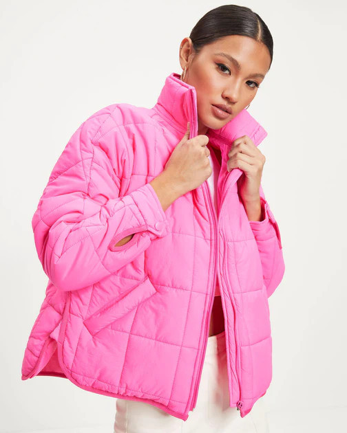 Hunter Quilted Pocketed Jacket - Neon Pink | VICI