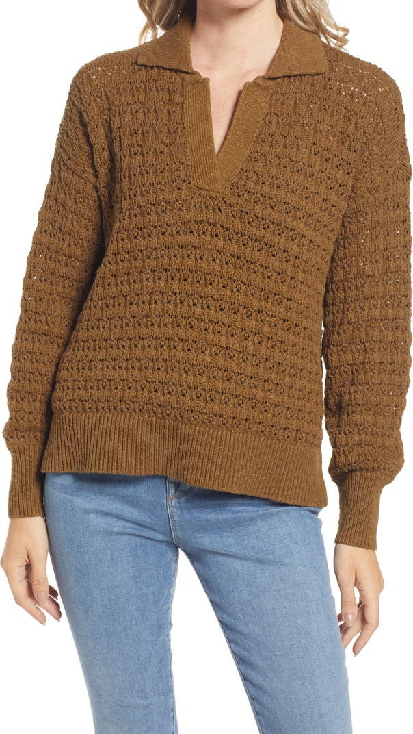 Sunbury Open Stitch Polo Sweater | Nordstrom