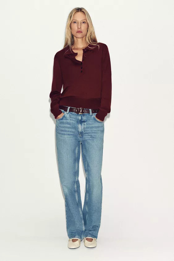 PLAIN KNIT POLO SHIRT | Zara UK