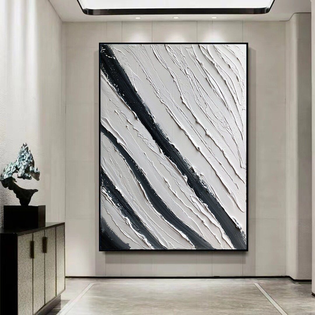 Black 3D Seawaves Textured Painting Black White Abstract art Black wall art  modern art Black 3D ... | Etsy (CAD)
