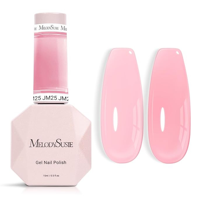 MelodySusie Jeweliver Jelly Gel Polish, 0.5Fl Oz Pink Gel Nail Polish Sheer Translucent Soak Off ... | Amazon (US)