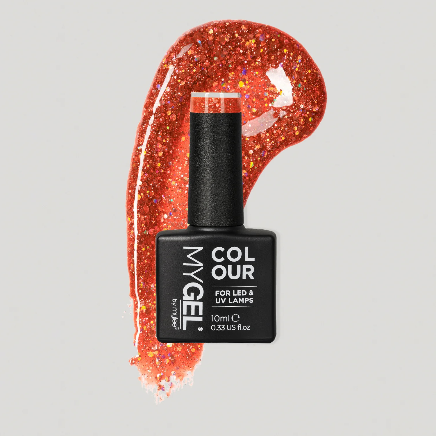 Glittery Burnt Orange Nail Gel Polish 10ml | Gel Nail | Mylee