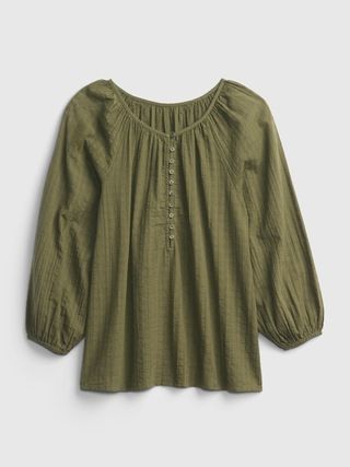 Three-Quarter Sleeve Button-Front Top | Gap (US)