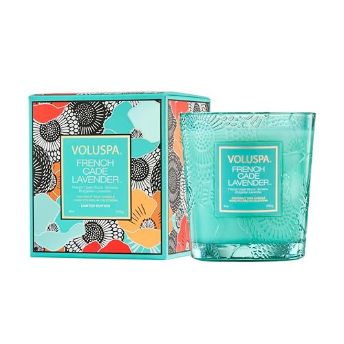Voluspa Limited Edition French Cade Lavender Classic Candle, 9 oz, Coconut Wax for Clean Burning, 60 Hour Burn Time, Lavender Candle Handmade in The USA | Amazon (US)