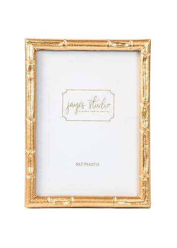 Jaye’s Studio Decorative 5x7 Frame Gold Bamboo Frame, Metal Picture Frame Unique Easel Stand, 5 x 7 Photo Frame Gold Picture Frames, Vertical & Horizontal Display, Boho Frames Gold Finish Bamboo Decor | Amazon (US)