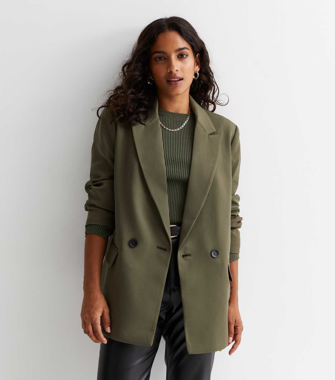 Petite Khaki Oversized Blazer | New Look | New Look (UK)