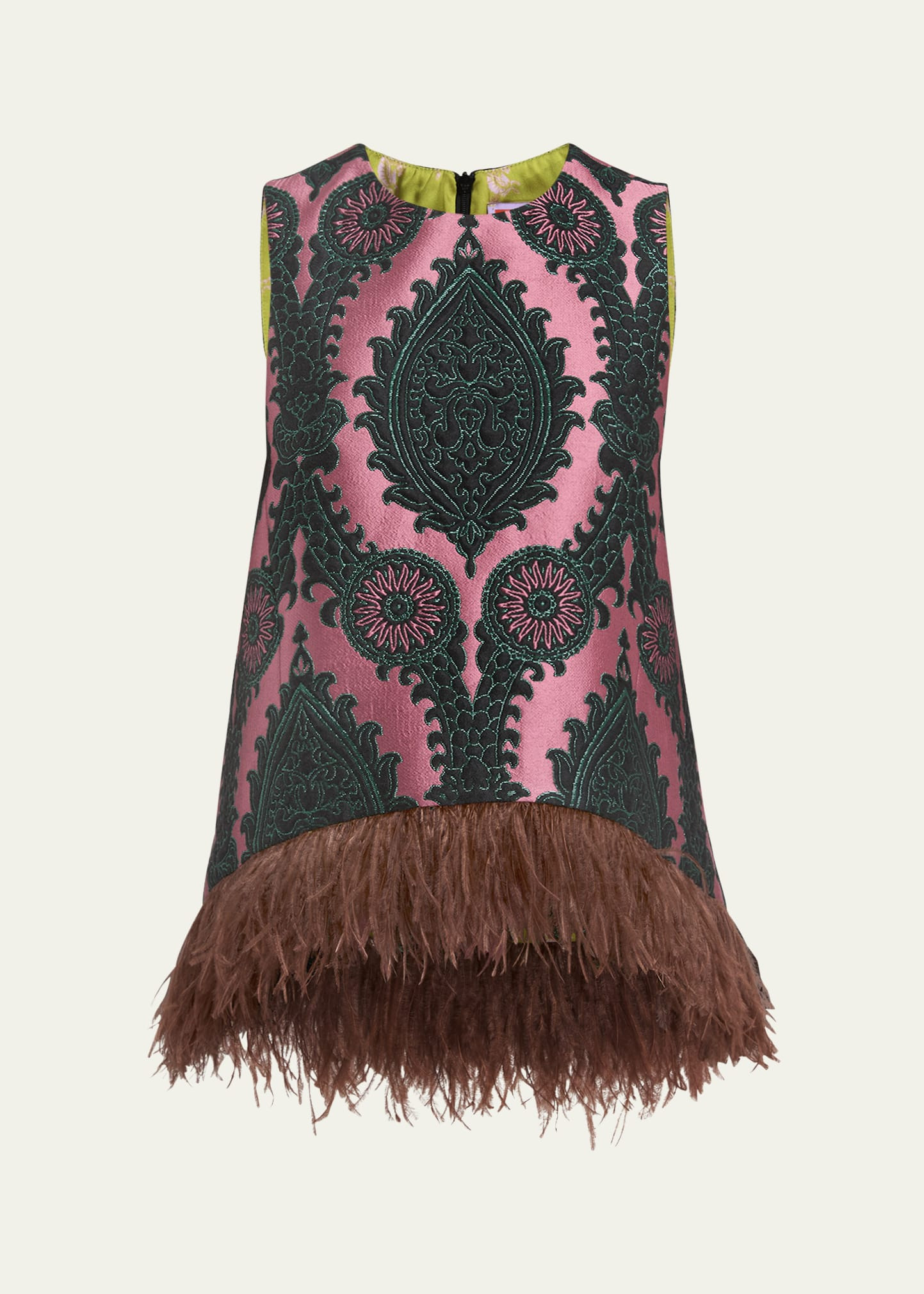 La DoubleJ La Scala Jacquard Sleeveless Feather-Hem Top | Bergdorf Goodman
