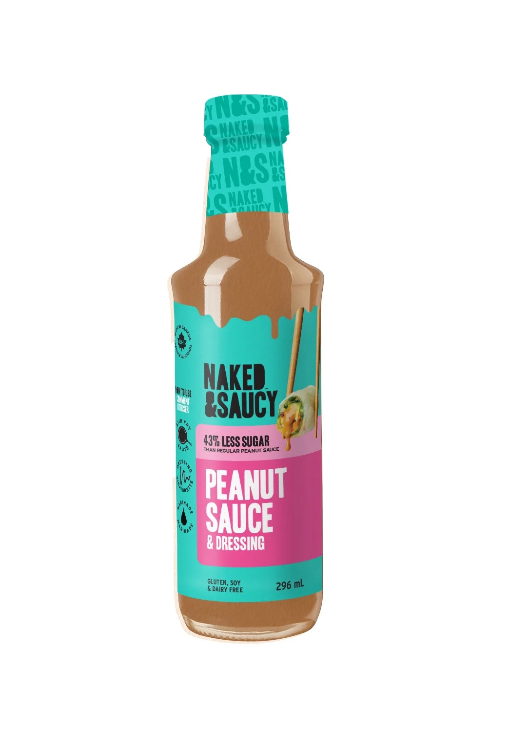 Naked & Saucy Low Sugar Peanut Sauce, 296mL, Bold Versatile Low Sugar Sauce | Walmart (CA)