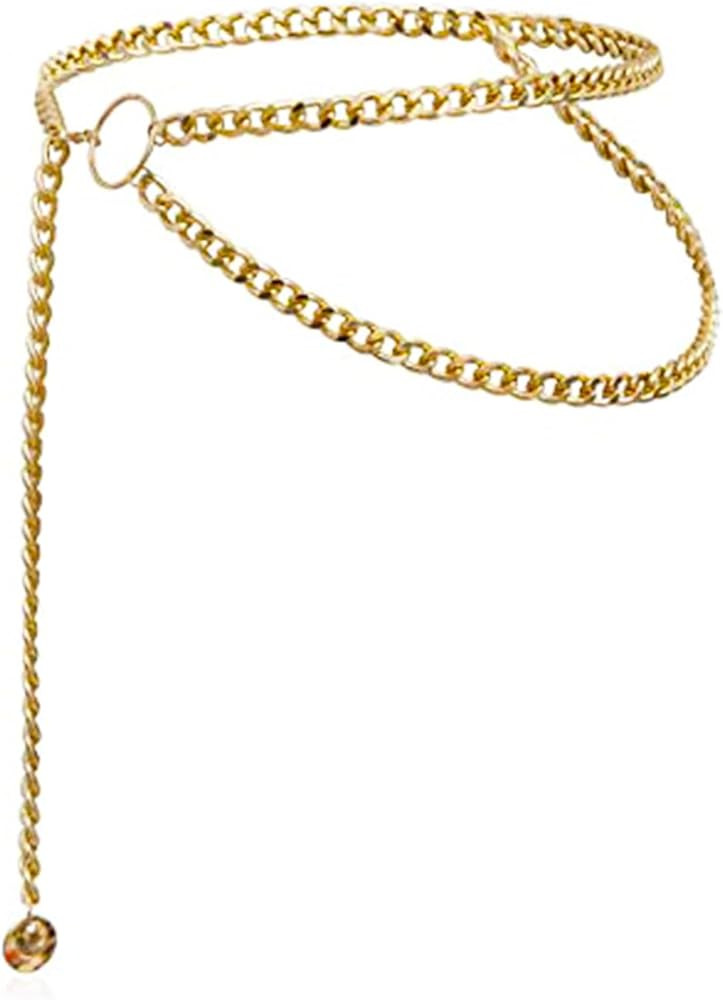 Layered Waist Chain Belt Gold Metal Chunky Belly Link Lady Big Bling Body Chain (Gold) | Amazon (CA)