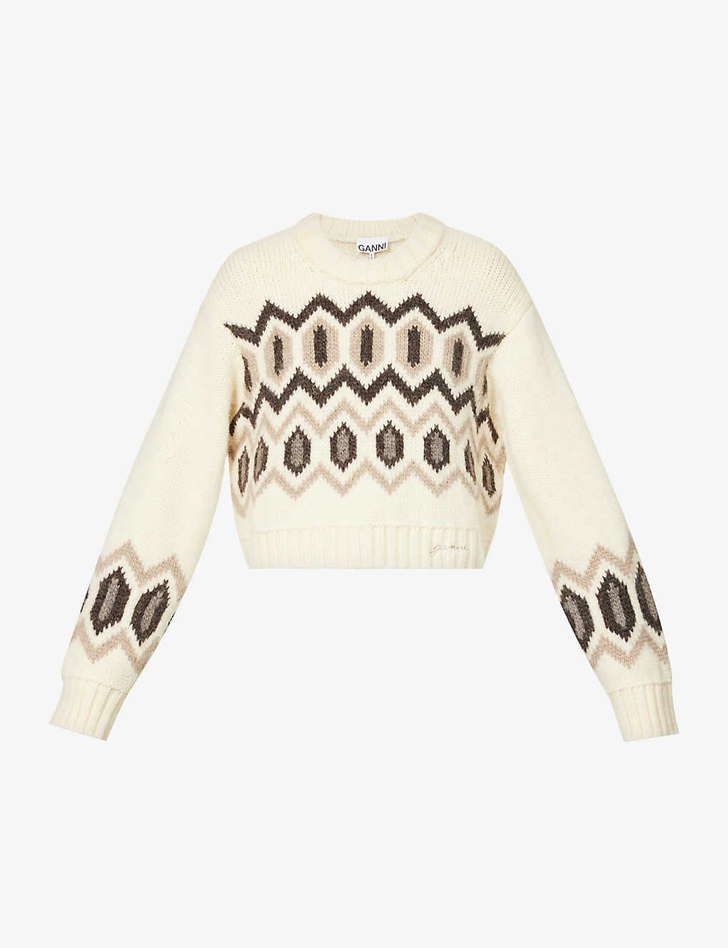 Logo-embroidered chunky-knit wool jumper | Selfridges
