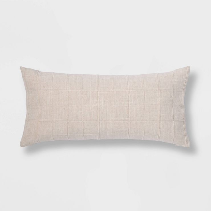 Woven Washed Windowpane Throw Pillow - Threshold™ | Target