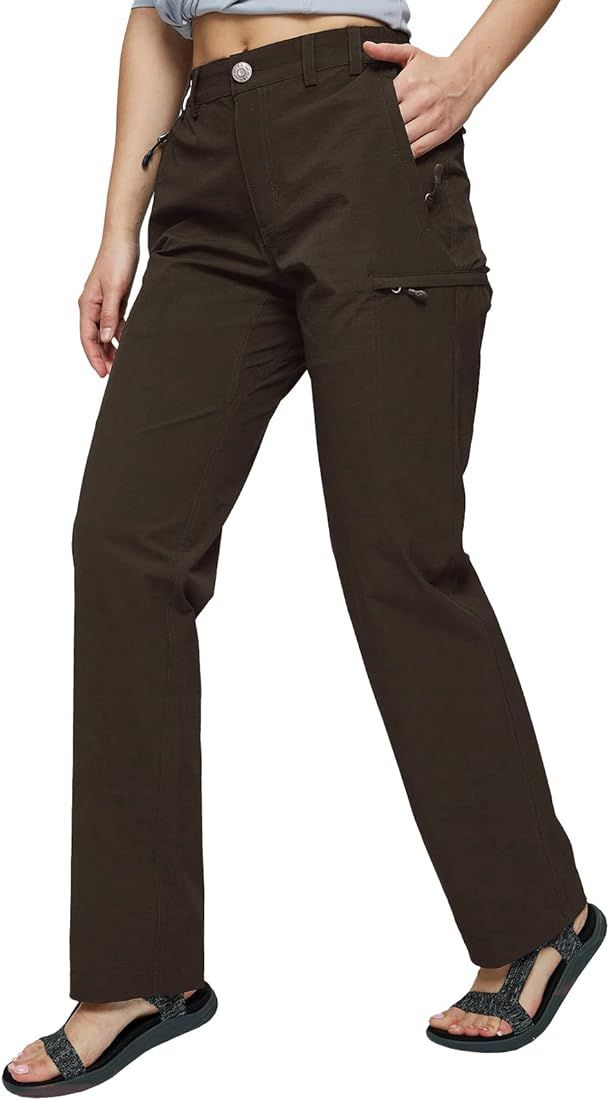 MIER Women's Quick Dry Cargo Pants Lightweight Tactical Hiking Pants with 6 Pockets, Stretchy and Wa | Amazon (US)