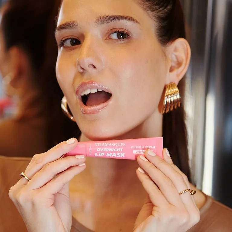 Vitamasques Overnight Lip Mask Plump & Repair, for All Skin Types, Vanilla, One Count (10 ml) | Walmart (US)