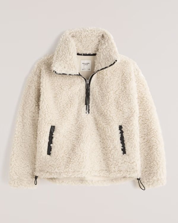 Cinched Drama Curly Half-Zip | Abercrombie & Fitch (US)