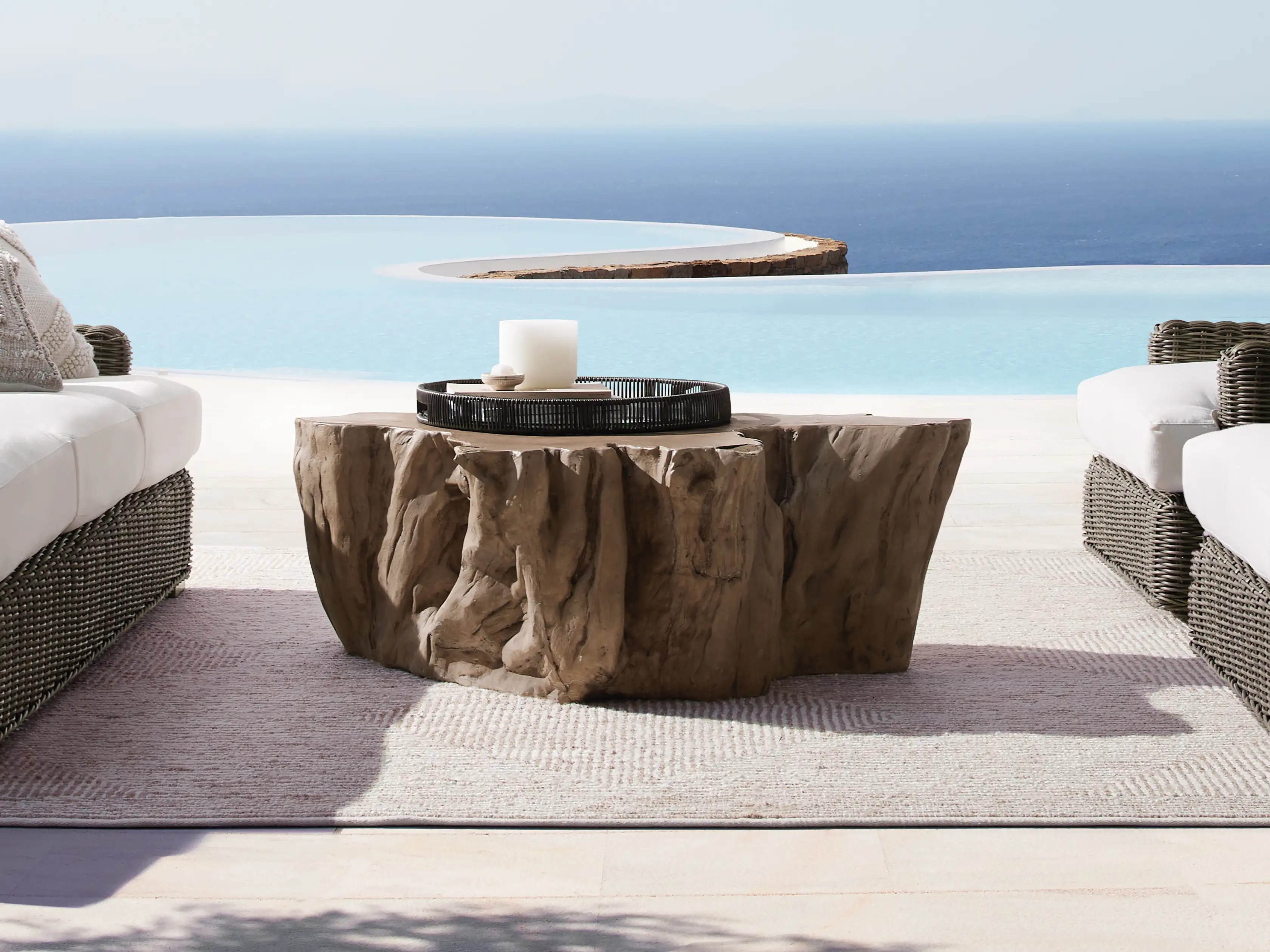 Root Outdoor Bleached Coffee Table | Arhaus