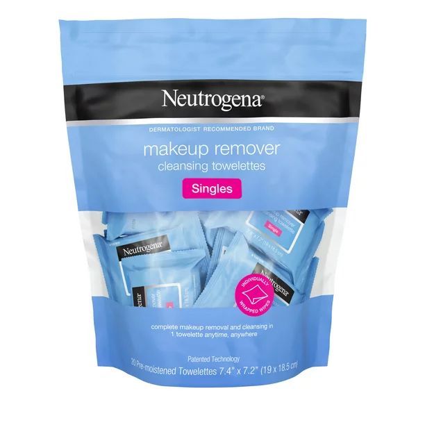 Neutrogena Makeup Cleansing Face Wipes, Individually Wrapped, 20 ct - Walmart.com | Walmart (US)