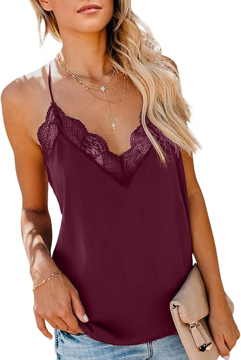Astylish Women Sexy V Neck Casual Sleeveless Cami Tank Top | Amazon (US)