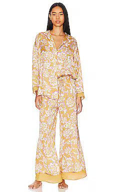 Free People X Intimately FP Dreamy Days Pajama Set in Golden Combo from Revolve.com | Revolve Clothing (Global)