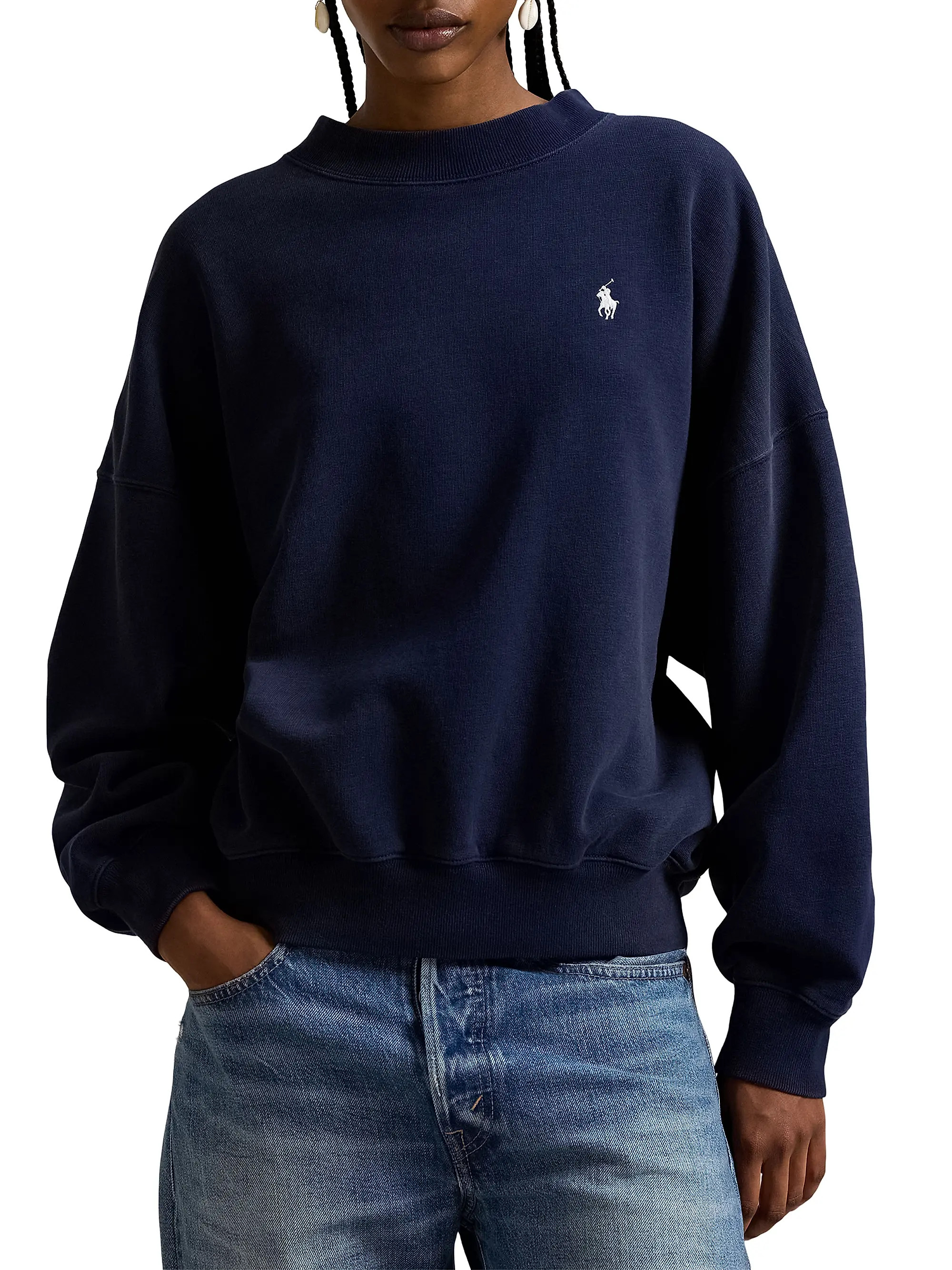 Polo Ralph Lauren Logo Cotton-Blend Sweatshirt | Saks Fifth Avenue | Saks Fifth Avenue