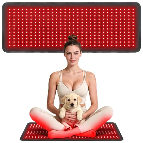 Red Light Therapy Mat for Body, 60W 31.5" x 11.8" 660nm & 850nm 360 LEDs Home Infrared Light Therapy Pad Blanket with Smart Temp & Timer for Back Belly Shoulder Muscle Pain Relief | Amazon (US)