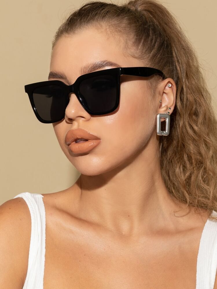 1pair Simple Fashion Glasses | Black Sunglasses | SHEIN
