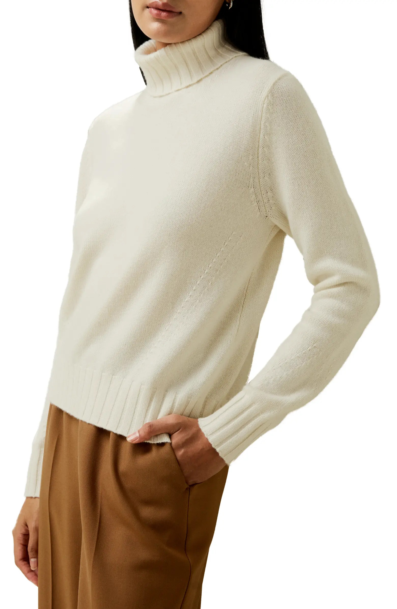 Turtleneck Sweater with Rib Hemline | Nordstrom