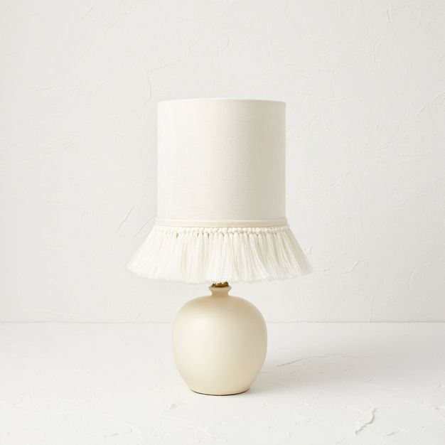 Small Table Lamp with Fringe Shade Off-White (Includes LED Light Bulb) - Opalhouse&#8482; designe... | Target