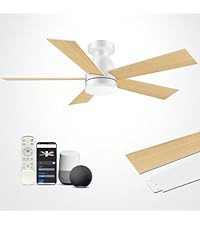 52inch Wood Ceiling Fans with Lights and Remote,Low Profile Modern Ceiling Fan with Light,Outdoor... | Amazon (US)