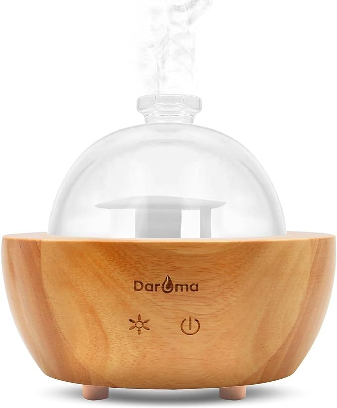 DAROMA Handmade Real Wood & Glass Essential Oil Diffuser, The 2024 Upgrade 200ml Base, Ultrasonic... | Amazon (US)