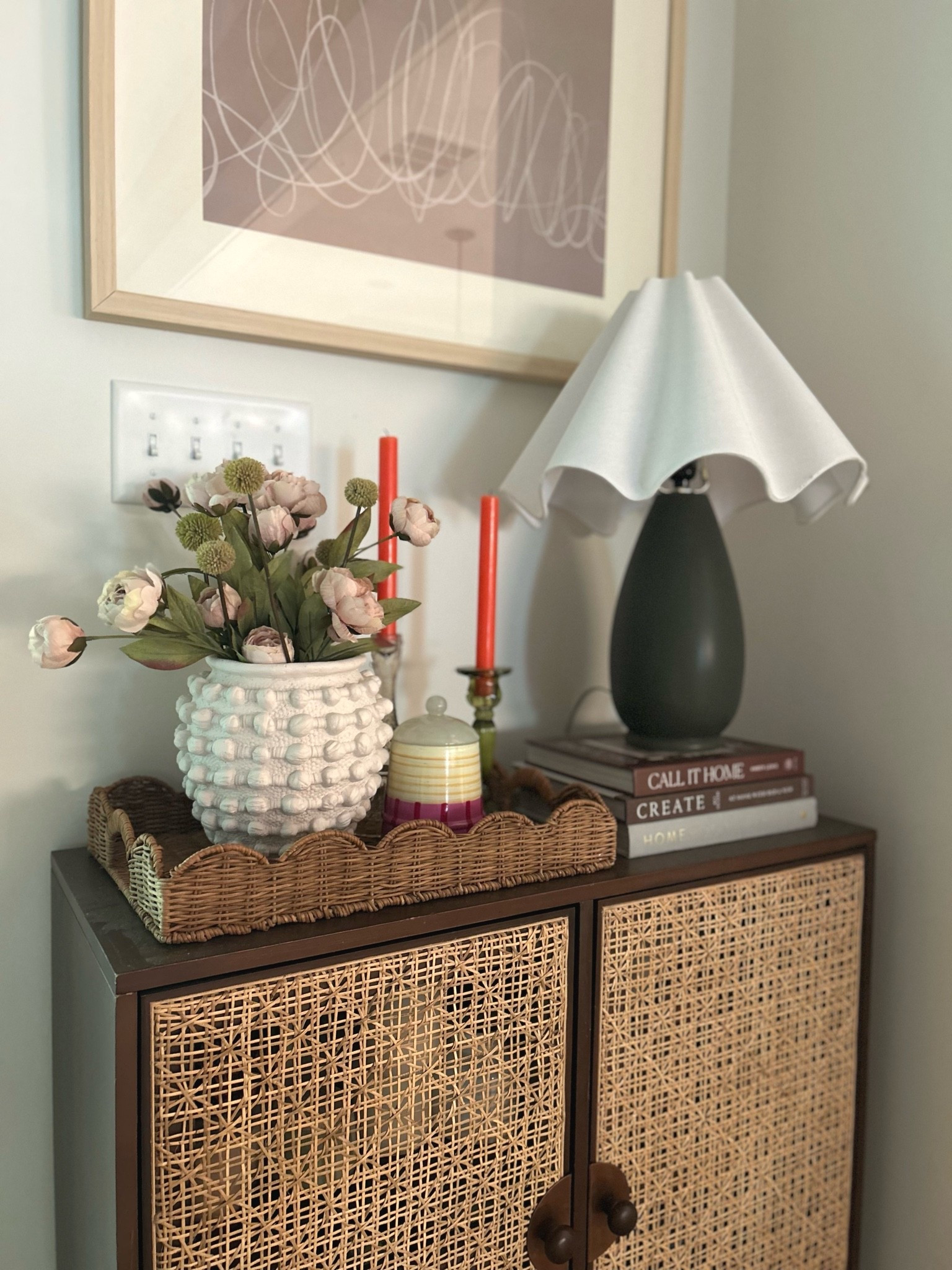 Cabinet with decor

#LTKHome #LTKmomlife #LTKdayinmylife