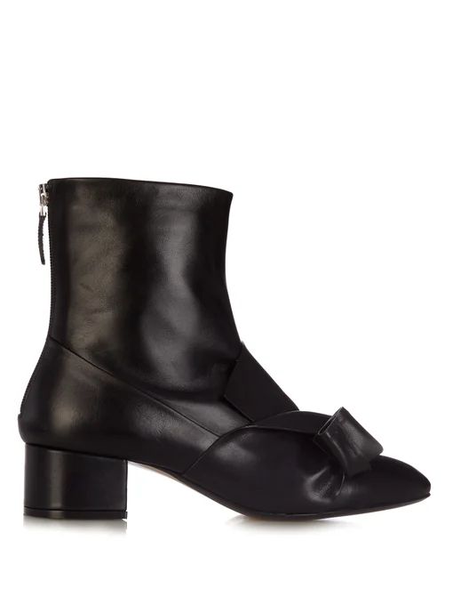 Bow leather ankle boots | No. 21 | Matches (US)